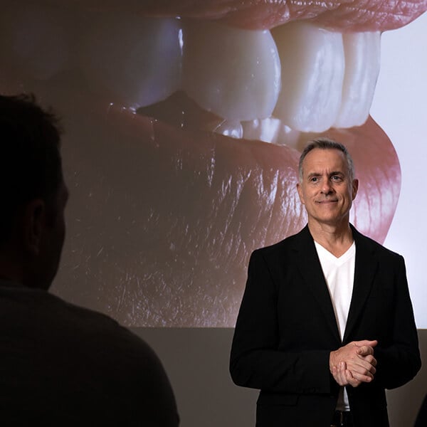 Man Speaker with Mouth Background